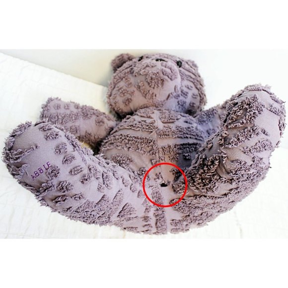 VTG Handmade 19" Purple Chenille Sitting Teddy Bear Plush Stuffed Animal Toy - Picture 7 of 14